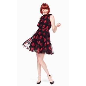 Kate Spade Poppy Ruffle Silk Dress